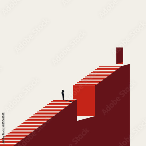 Business challenge vector concept. Symbol of solution, overcome, ambition and motivation. Minimal design eps10 illustration