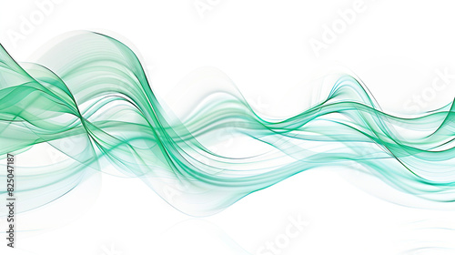 Abstract Green Waves, Generative AI Illustration