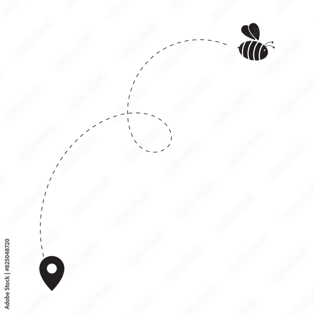 Fototapeta premium Flaying Bee Silhouette