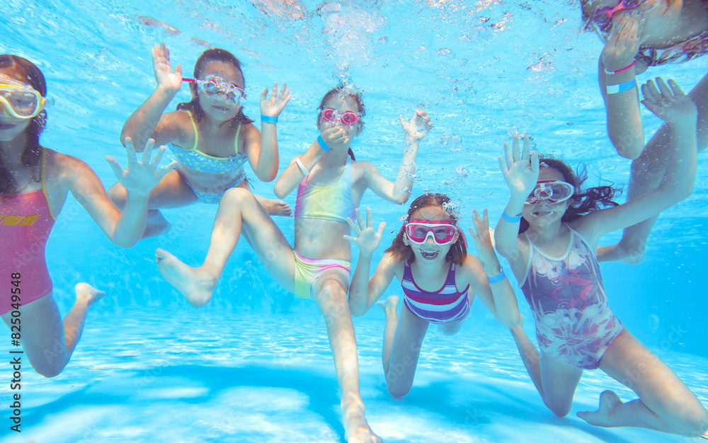 kids swimming in pool