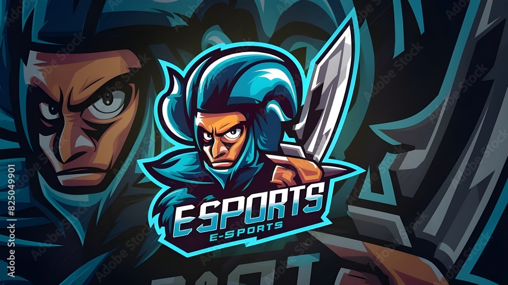 vector design gaming esport mascot logo of sword