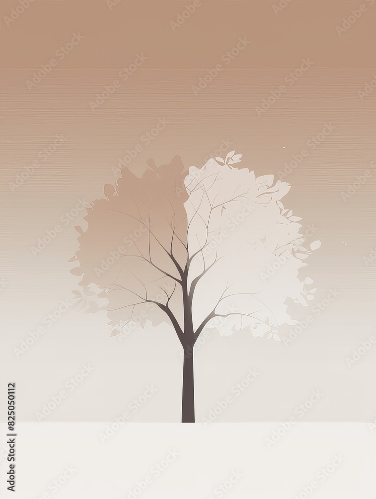 Abstract Silhouette of a Tree on Gradient Background Abstract Silhouette of a Tree on Gradient Background