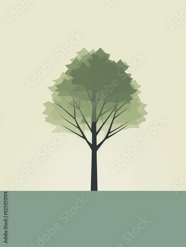 Minimalist Stylized Tree Illustration