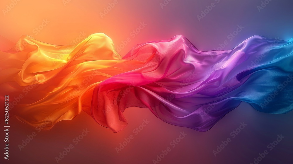 An abstract depiction of the LGBTQIA+ flag waving gently, with a gradient background that transitions from light to dark. The simplicity of the design underscores the pride and unity of the community. An abstract depiction of the LGBTQIA+ flag waving gently, with a gradient background that transitions from light to dark. The simplicity of the design underscores the pride and unity of the community.