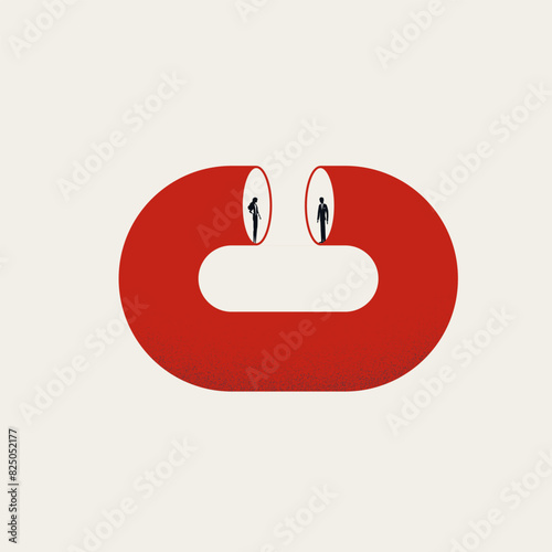 Business communication vector concept. Symbol of understanding, common ground, conversation. Minimal design eps10 illustration.