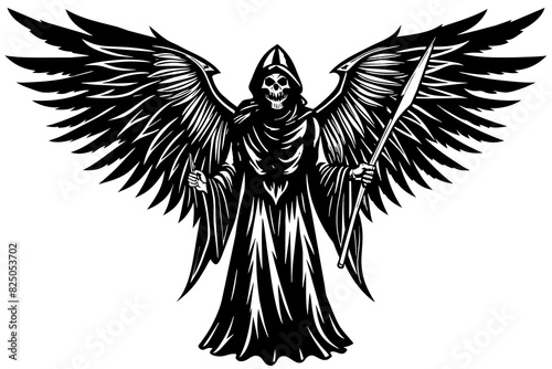 Angel Death vector silhouette illustration