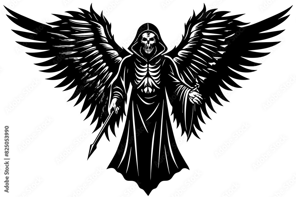 Angel Death vector silhouette illustration Angel Death vector silhouette illustration