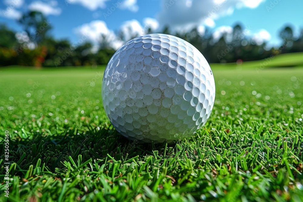 Obraz premium Golf Ball on Lush Green Field