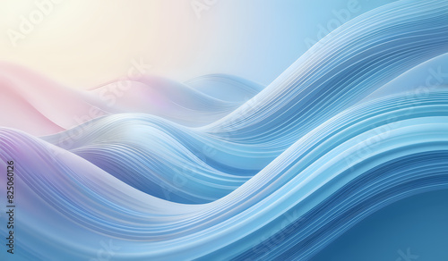Abstract wavy background with soft flowing relaxing tranquil waves