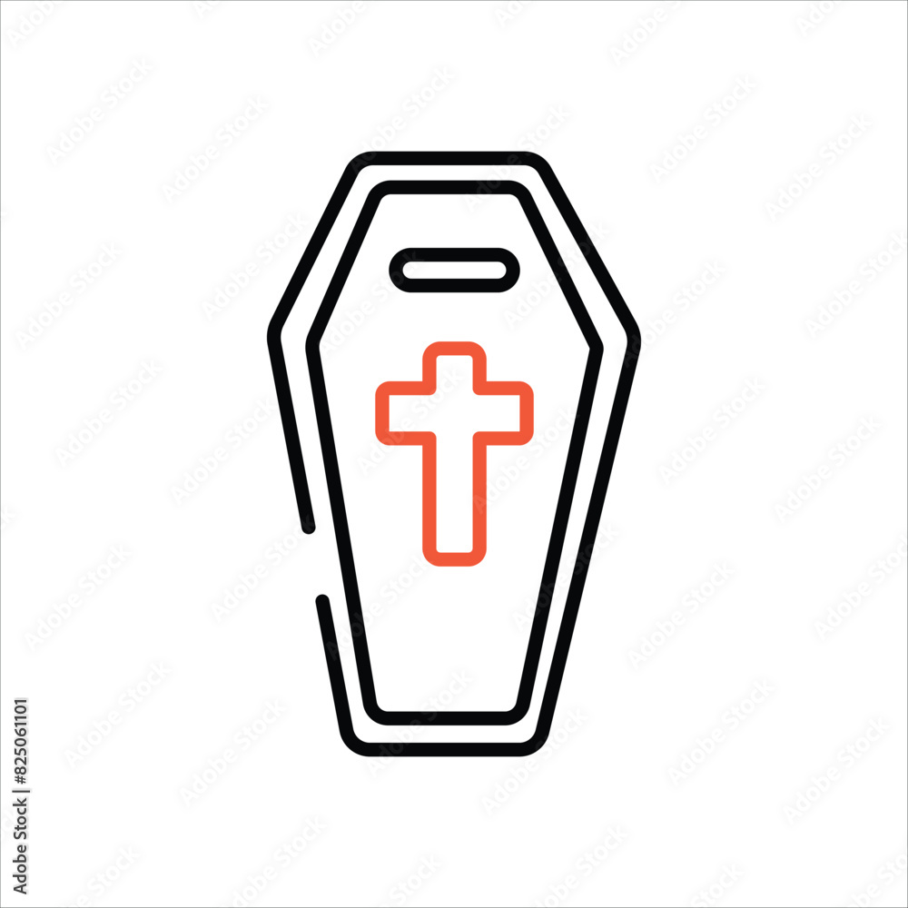 Obraz premium Coffin vector icon 