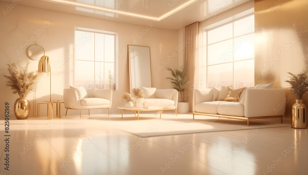 white and gold theme interior modern minimalism photo realism white and gold theme interior modern minimalism photo realism