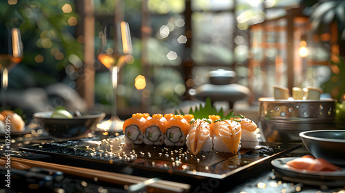 Glossy Japanese Food Opulence Concept as Digital Art Showcasing High End Dining Experience