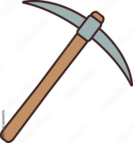 Pickaxe icon in line and fill style. Vector.