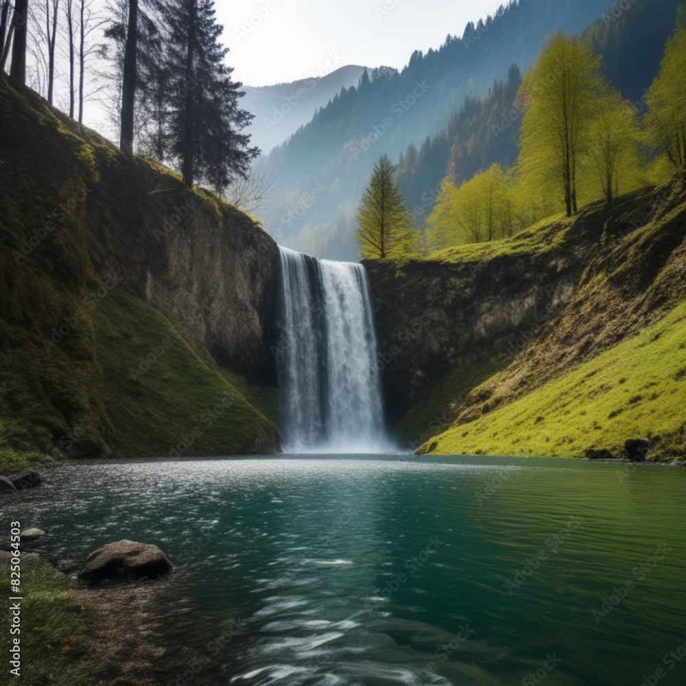 Fototapeta premium waterfall in the mountains