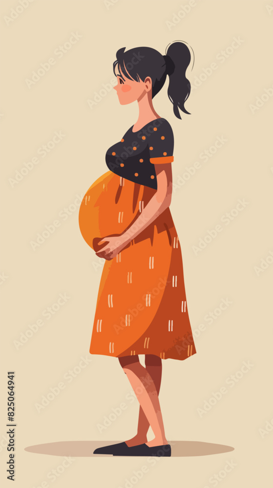 Illustration of a pregnant woman. Motherhood. Illustration of a pregnant woman. Motherhood.