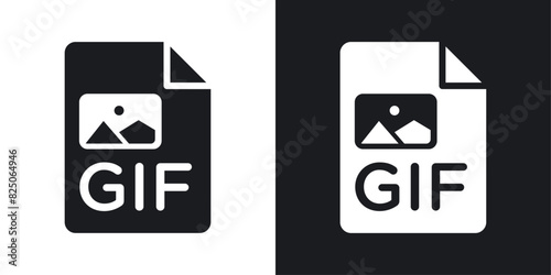 Gif icon set. Graphic interchange format vector symbol and animation file icon. photo