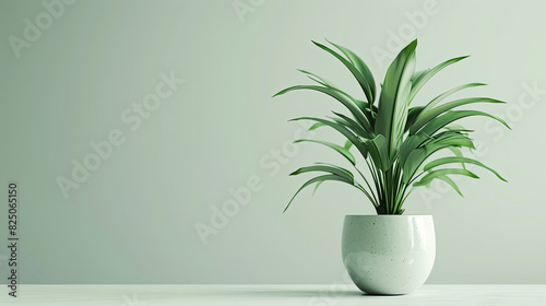 Minimalist Indoor Plants in White Ceramic Pots on Shelf  The plants add a touch of nature and freshness to the clean  modern aesthetic. Perfect for illustrating concepts of interior decor  minimalism