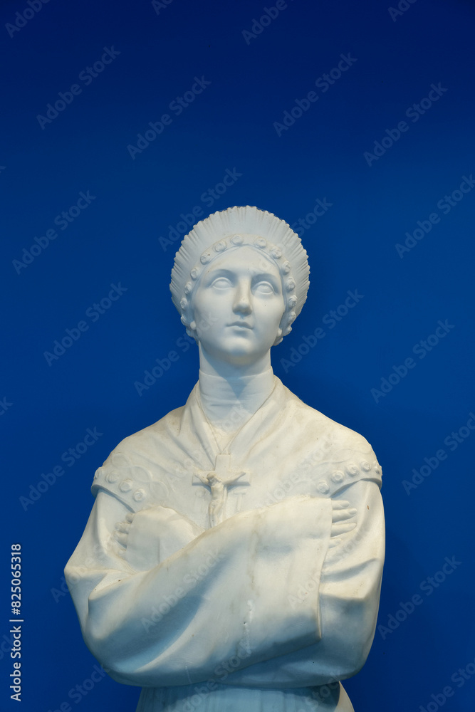 Statue of Our Lady of La Salette. Sanctuary Notre-Dame de La Salette, France. Sanctuaire de Notre-Dame de La Salette