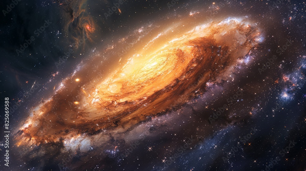 Obraz premium A space art illustration that captures the grandeur and mystery of the cosmos, with sweeping vistas of stars and galaxies stretching out into infinity.