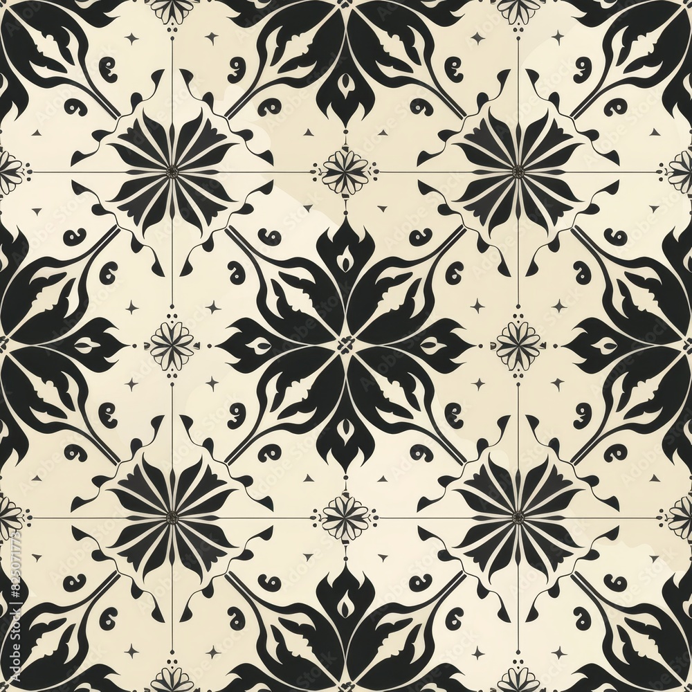 Neoclassical Seamless Pattern with Geometric and Floral Motifs
Neoclassical Seamless Pattern with Geometric and Floral Motifs