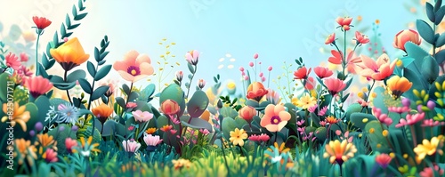Vibrant Floral Garden with ...