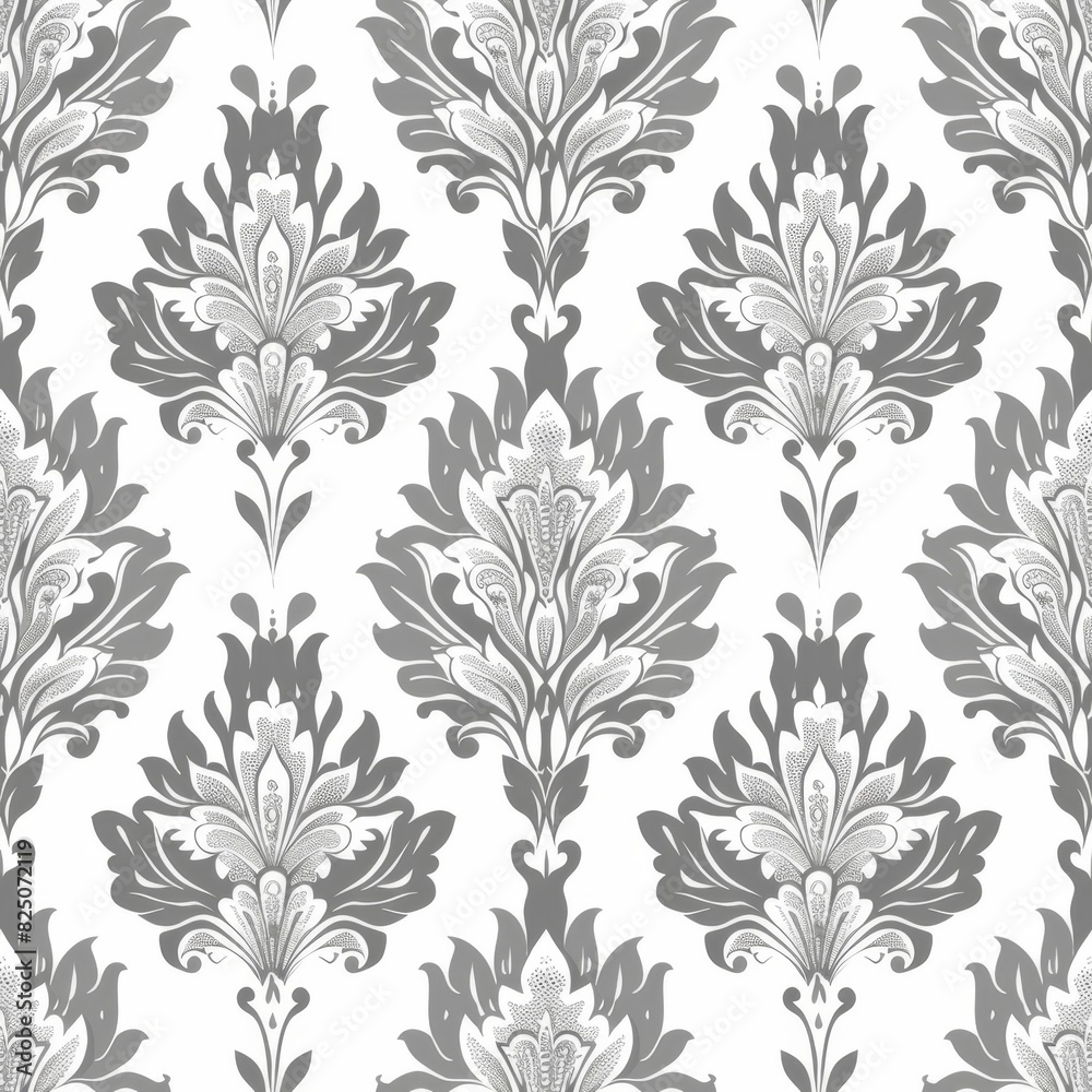 Victorian Lace Seamless Pattern with Detailed Floral Design

