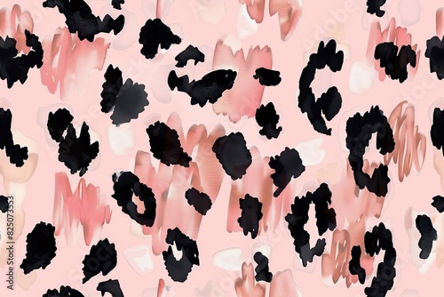 Illustration of a leopard print background in pink colors