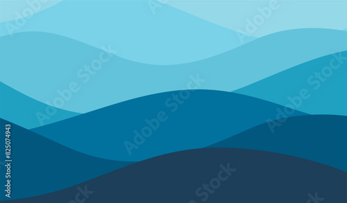 Blue wave water background. Abstract ocean wallpaper. Vector illustration.