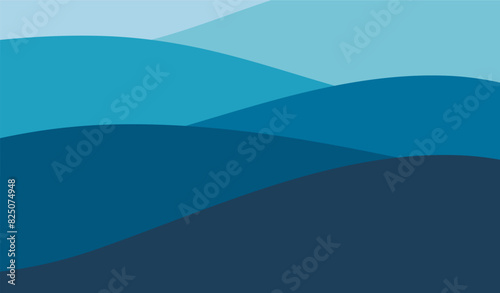Blue wave water background. Abstract ocean wallpaper. Vector illustration.