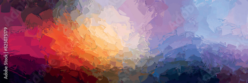 gradually blended mosaic abstract soft gradient grunge effect colorful rainbow color blue orange yellow background illustration	
