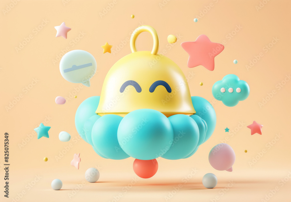 Fototapeta premium Notification bell icon, chat bubble 