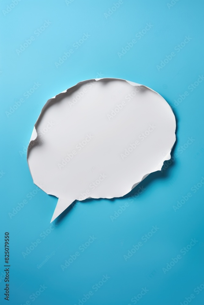 A white paper with a hole in the middle of it. The hole is in the shape of a speech bubble A white paper with a hole in the middle of it. The hole is in the shape of a speech bubble