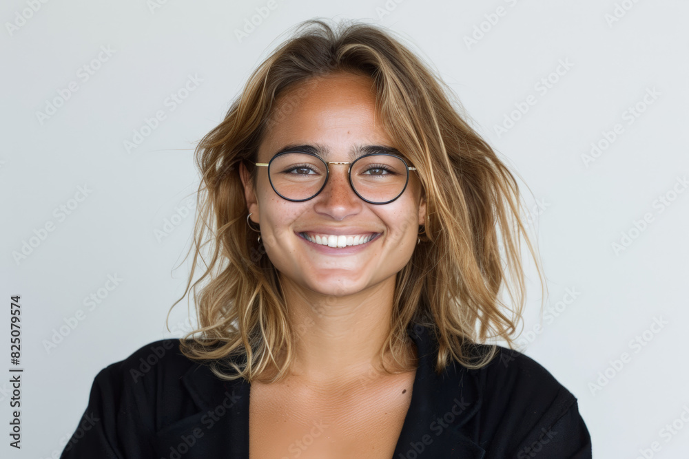 Beautiful Smiling Woman Wearing Glasses