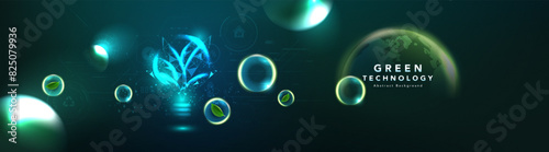 green technology futuristic and innovation background. Environment technology.Abstract technology background.Vector illustration.