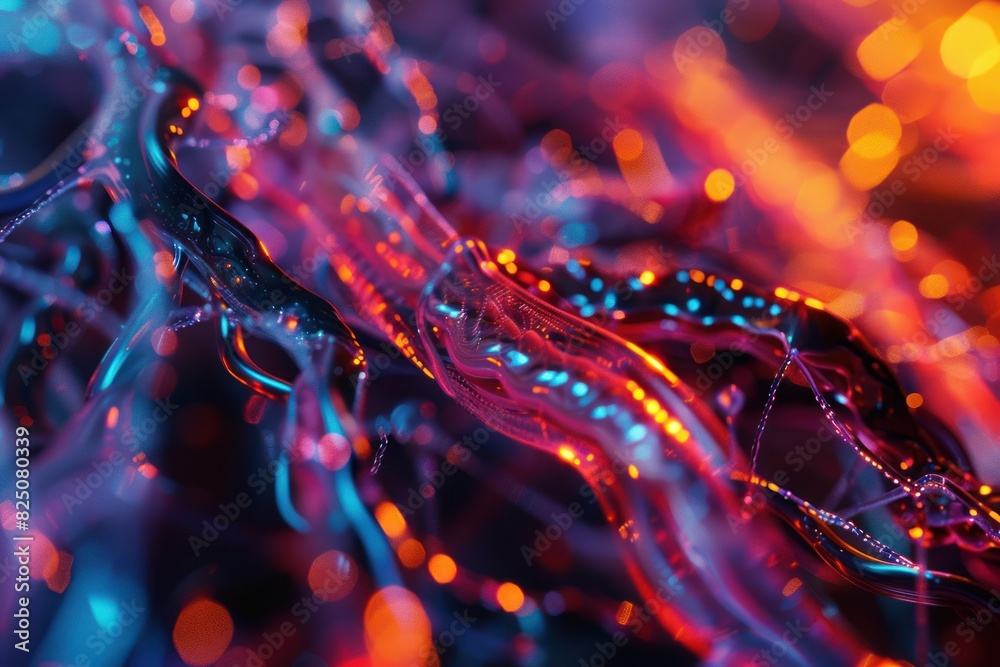 large comlex formation of various different multisize wires made of colorful neon silicone large comlex formation of various different multisize wires made of colorful neon silicone