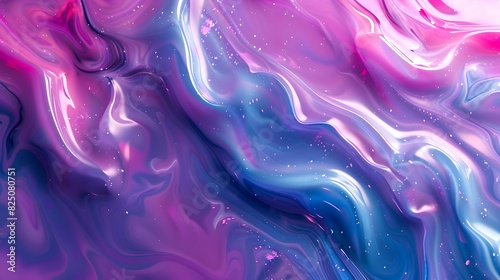 Colorful abstract background with liquid paint waves. Vibrant liquid marble background with copy space, vibrant colors. 