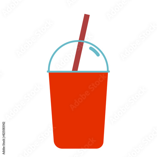 red plastic cup with straw