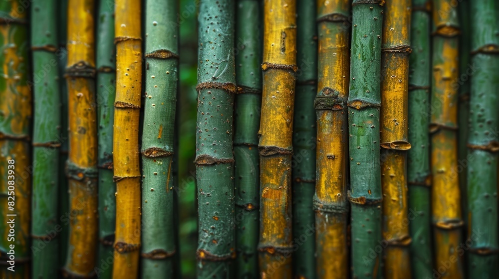 Green background, several sticks lined up to form a beautiful Green background, several sticks lined up to form a beautiful