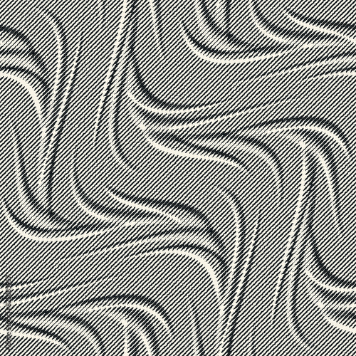 Monochrome Striped Optical Wave Pattern