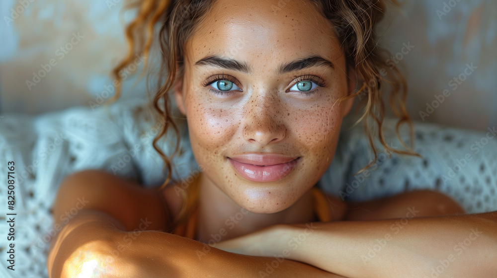 A close-up of a woman with mesmerizing blue eyes, capturing their depth and allure A close-up of a woman with mesmerizing blue eyes, capturing their depth and allure