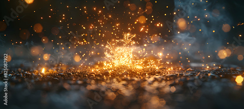  Diwali A close-up of fireworks exploding over a festival ground, highlighting the vibrant display © fahad
