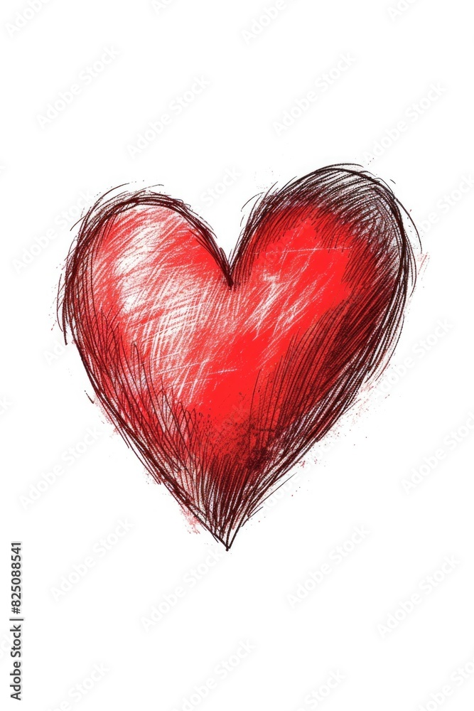 A red heart with a red outline. The heart is a symbol of love and affection A red heart with a red outline. The heart is a symbol of love and affection