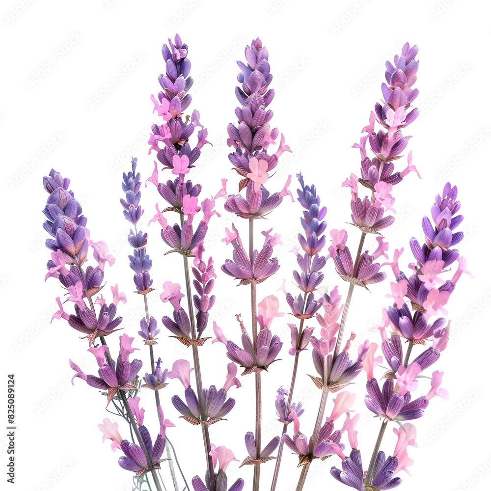 Fototapeta premium Pink Lavender, transparent background, isolated image, generative AI