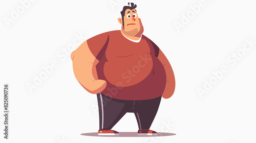 Illustration of a fat man. The problem of obesity. Overweight.