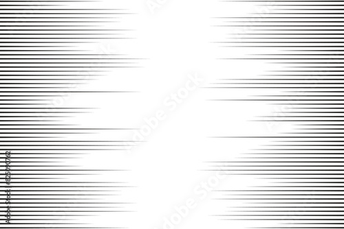 Black radial comics style lines, Straight Vertical Lines, isolated on white background. Speed abstract. Vector illustration