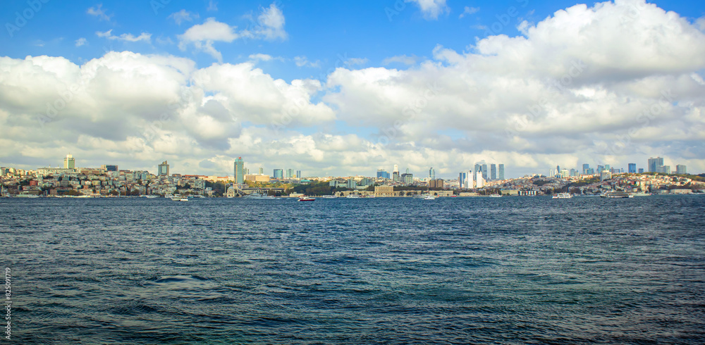 Clouds over the bosphorus strait, coastline of İstanbul Clouds over the bosphorus strait, coastline of İstanbul