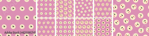 Collection of ten patterns, plain objects. Simple design for branding, fabric, continuous print.