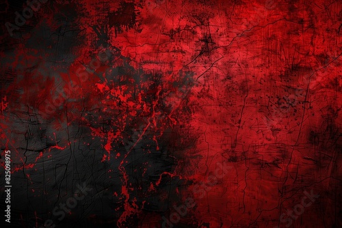 abstract red background with black grunge background texture in modern art design layout, Dark Red horror scary background. Dark grunge red texture concrete. Dark grunge red concrete.