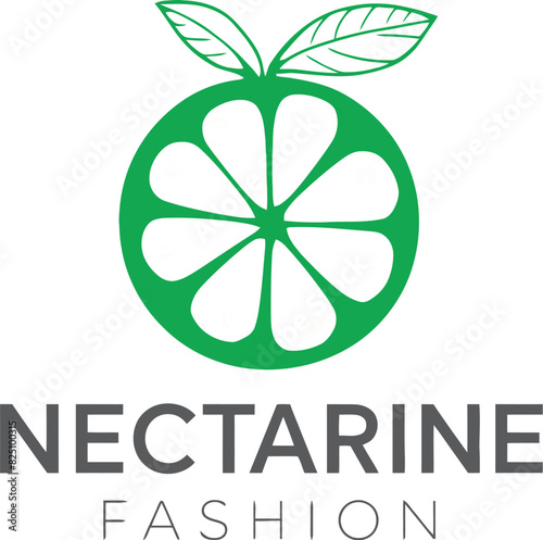 Colorful nectarine fashion logo design template. AI generative.