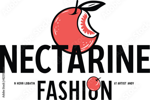 Colorful nectarine fashion logo design template. AI generative.